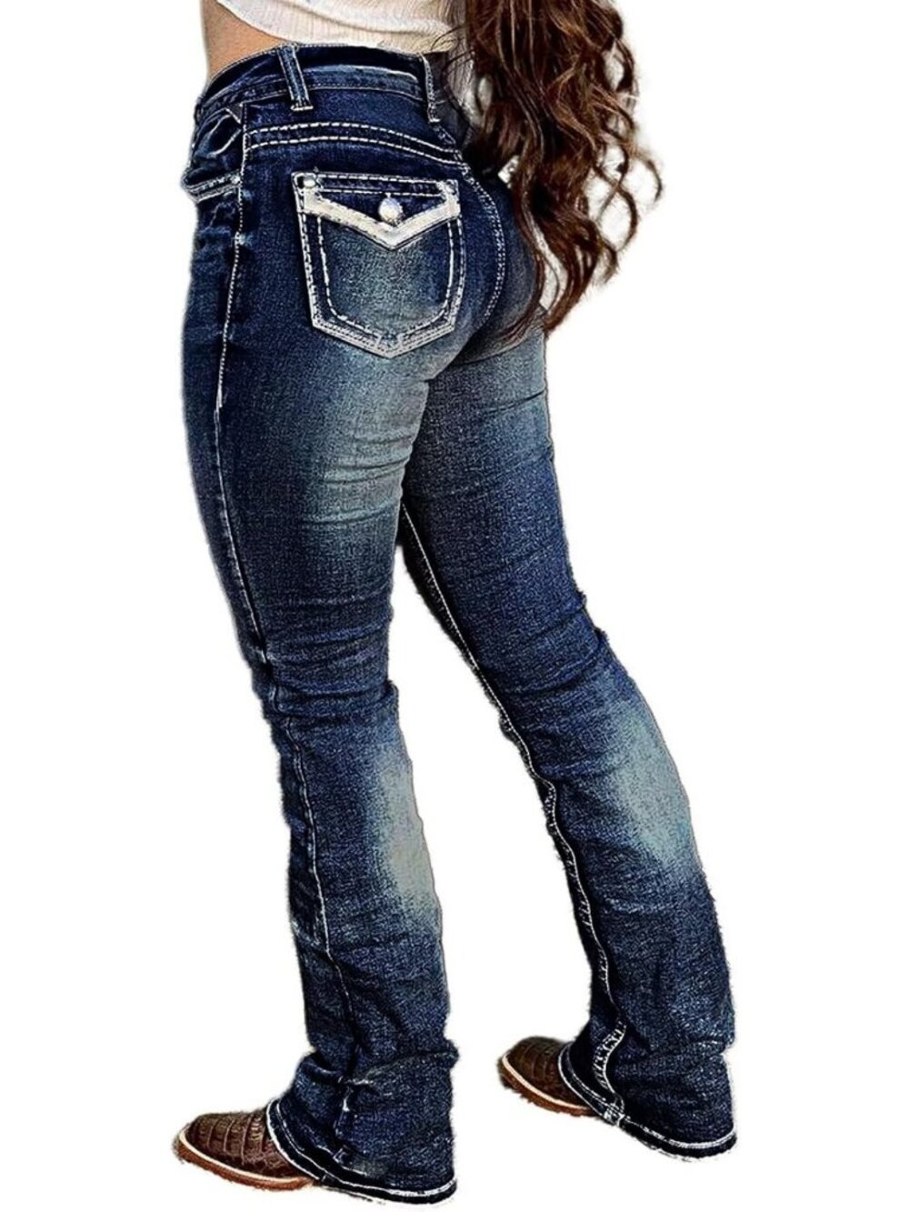 Trendy Boot Cut Stretch Jeans for Women - Butt Lifting & Tummy Control Fit